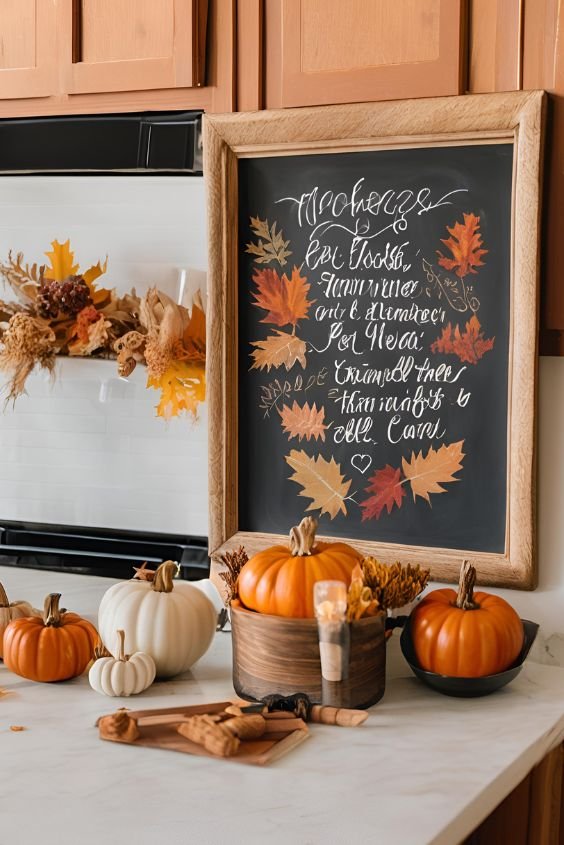 Chalkboard with Fall Messages