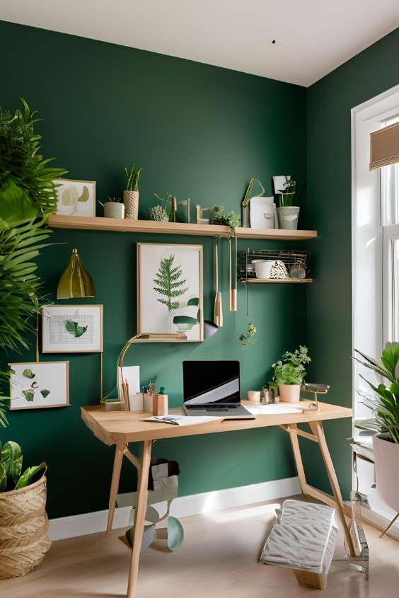 Forest Green Home Office