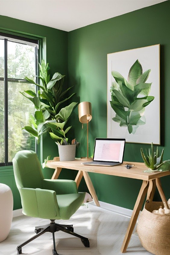 Modern Green Home Office