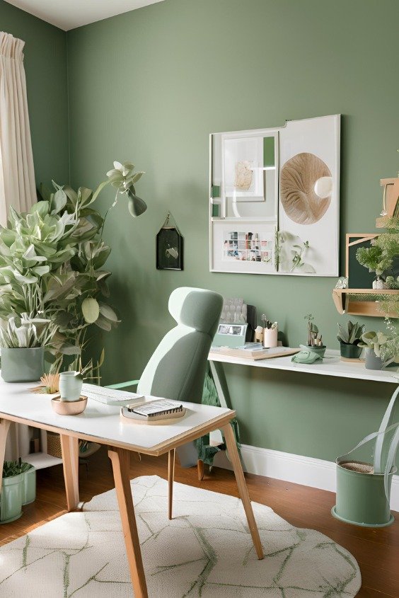 Sage Green Home Office