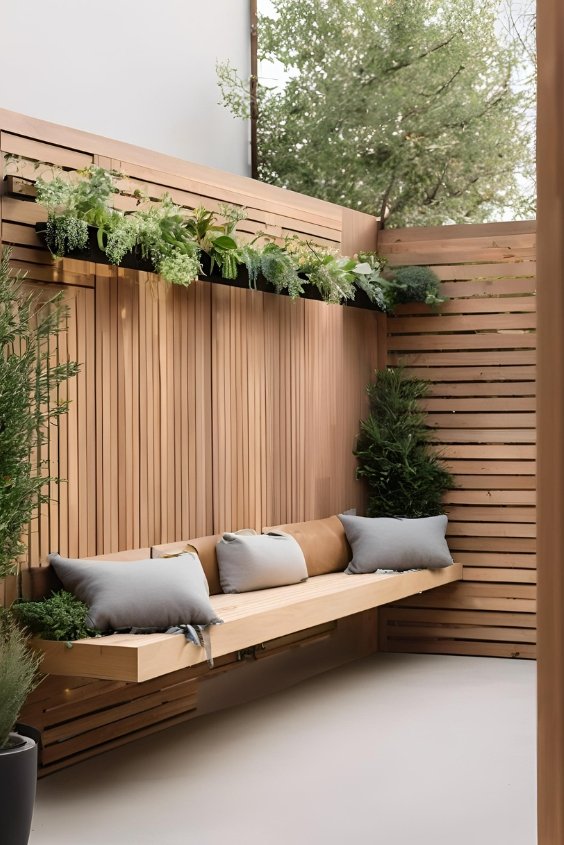 Bench with Built-in Planters