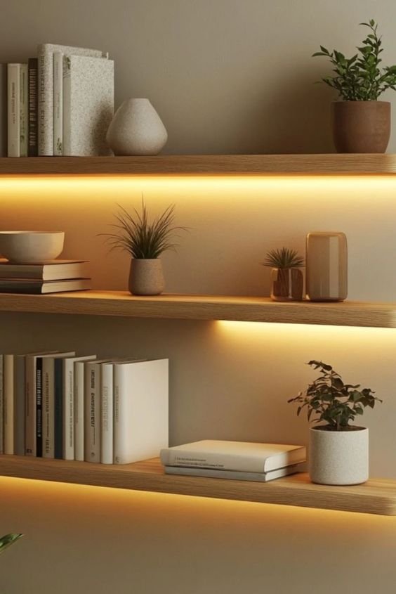 Floating Shelves for Lightness