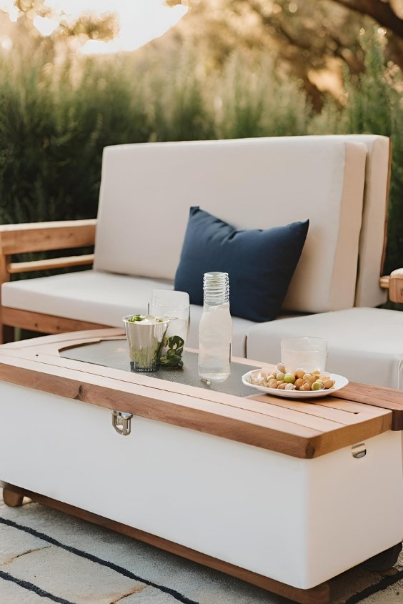 Outdoor Couch with Hidden Cooler
