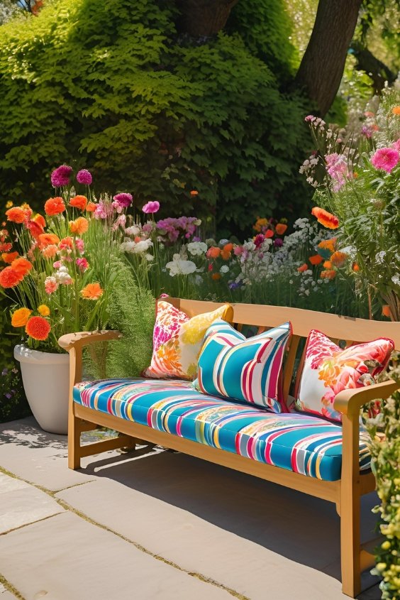 Patterned Bench Cushions