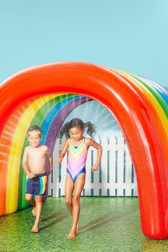 Rainbow Sprinkler Fun