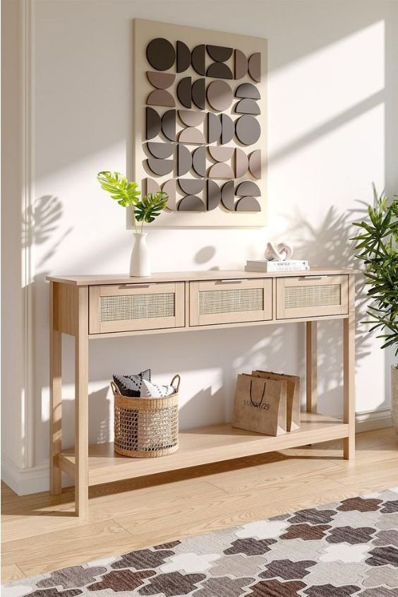 Rattan Console Table