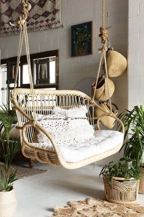 Rattan Swinging Sofa