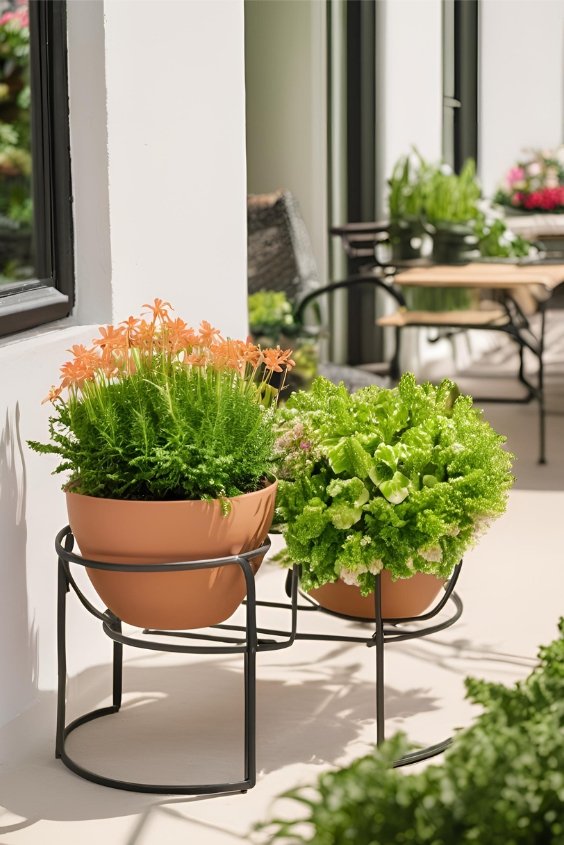 Rolling Plant Stand with Seating