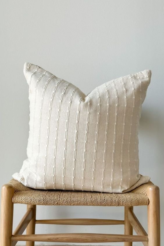 Textured Throw Pillows with Natural Fabrics