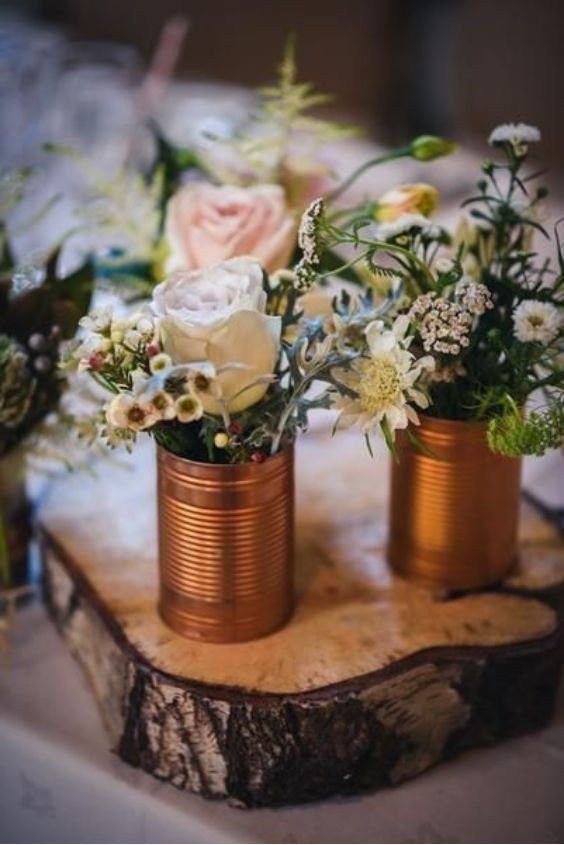 Copper and Earthenware Centerpiece