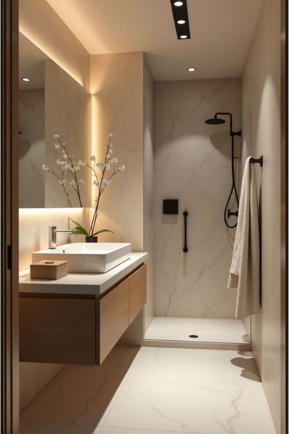 Float a Wall-Mounted Vanity for a Modern Look