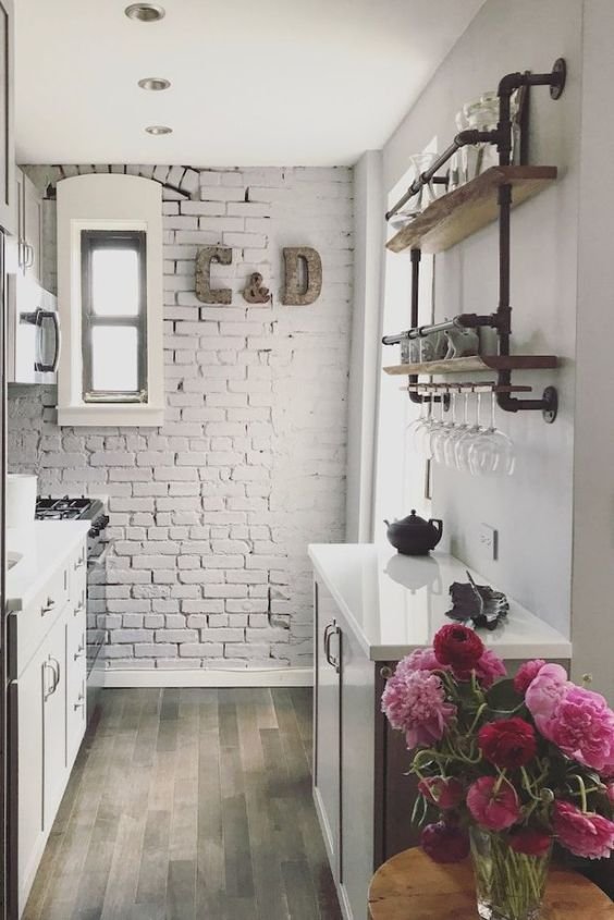 Industrial Shelf with Wine Rack and Hooks