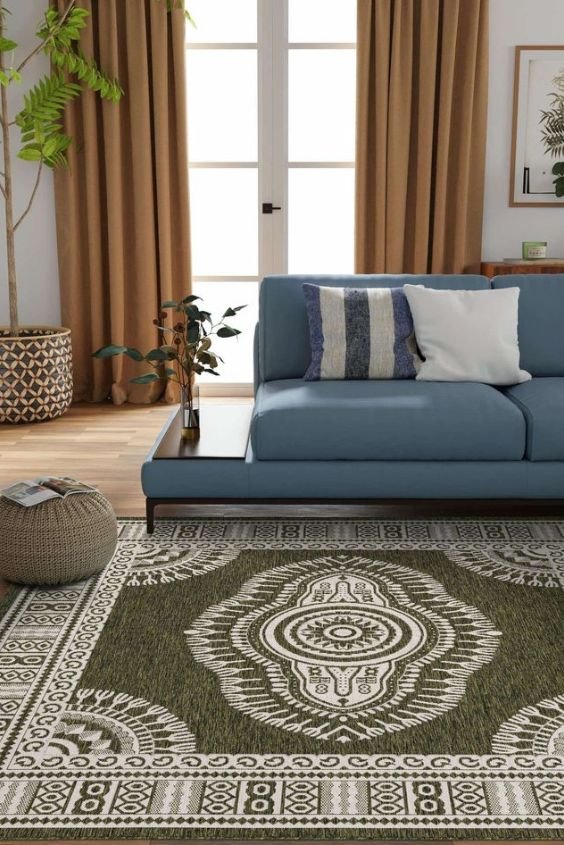 Outdoor-Inspired Carpets for a Nature-Focused Bedroom