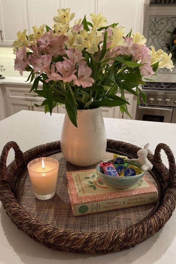 Stacked Bowls and Plates Centerpiece