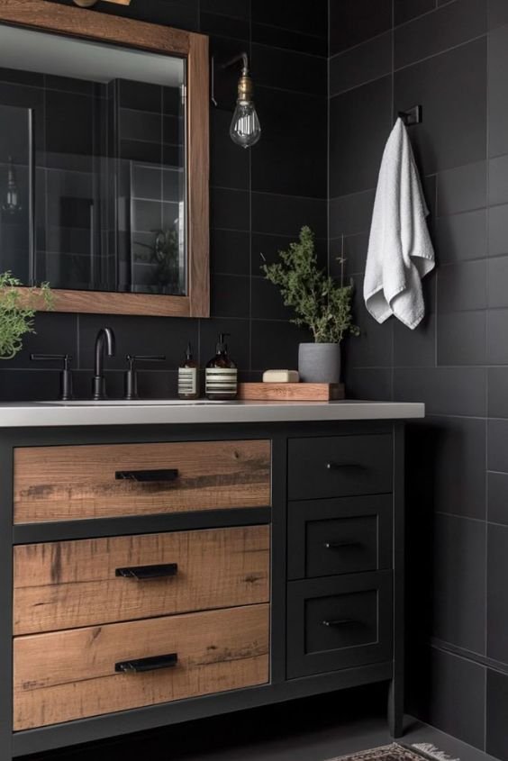 Stain Your Vanity Dark for a Bold Look