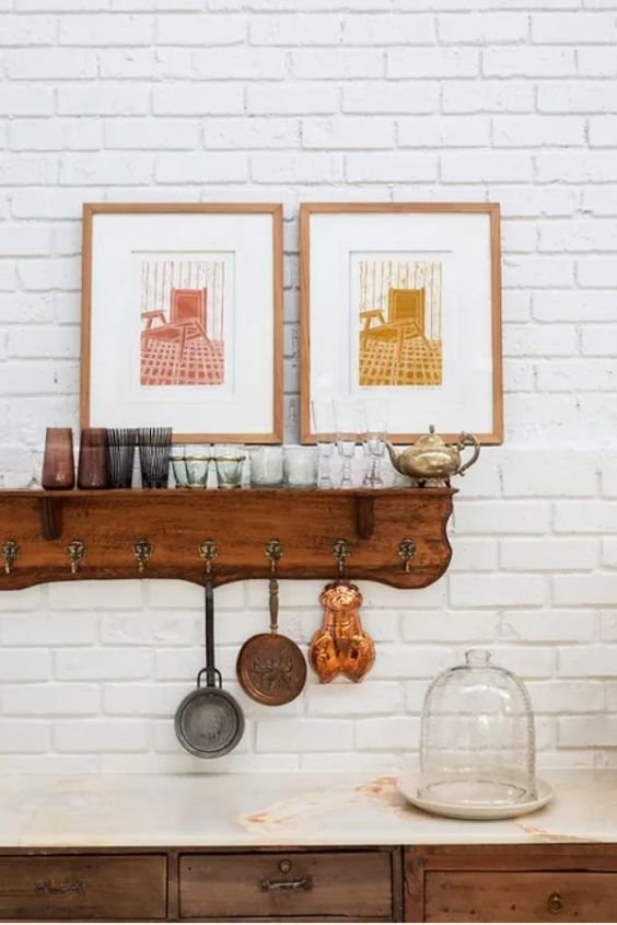 Wooden Crate Shelf and Hooks Combo