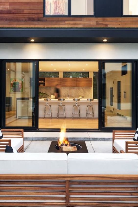 Black Framed Sliding Patio Doors