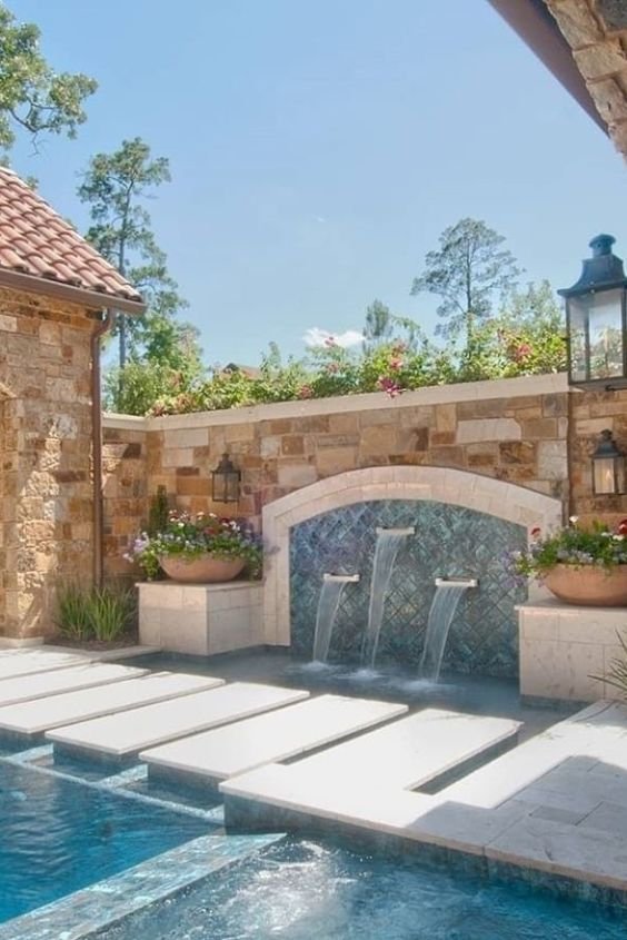 Courtyard Pool with a Fountain