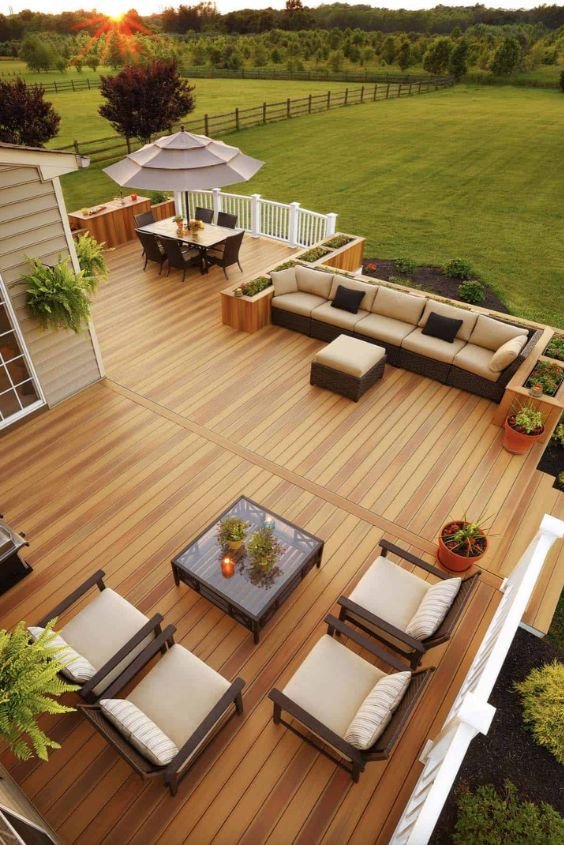 Deck with a Bar Area