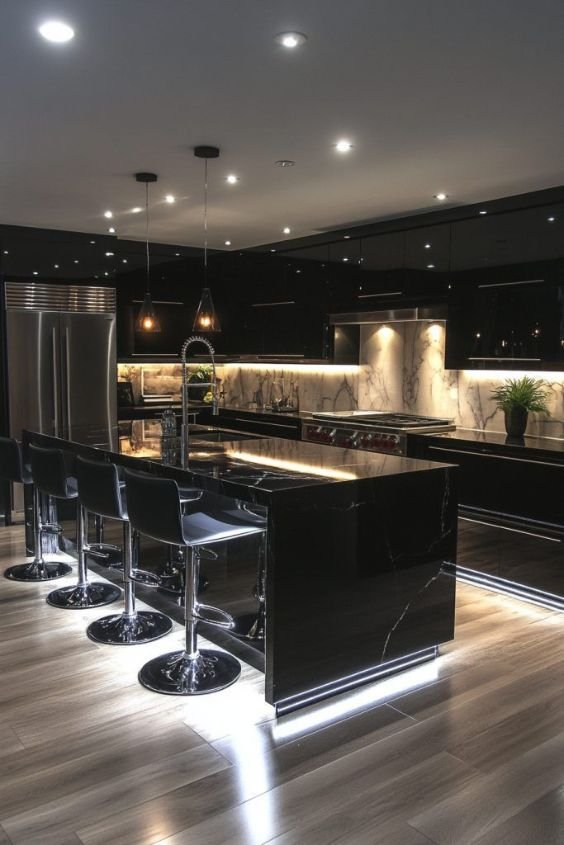 High-Gloss Black for a Luxe Feel