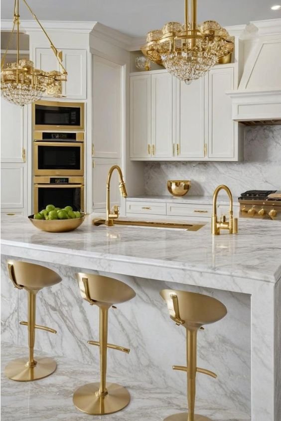 Luxe Marble & Gold Accents