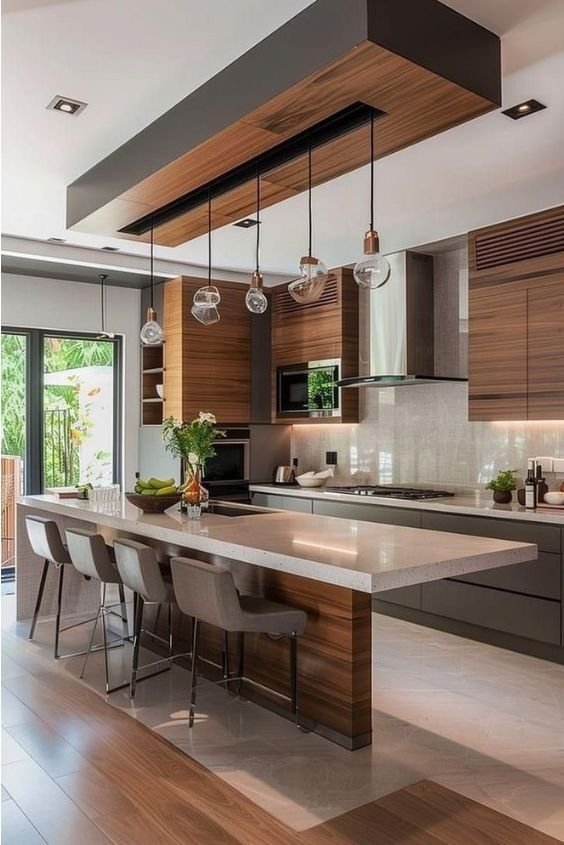 Open-Concept U-Shaped Kitchen