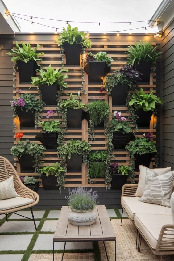 Potted Plant Wall for Vertical Greenery