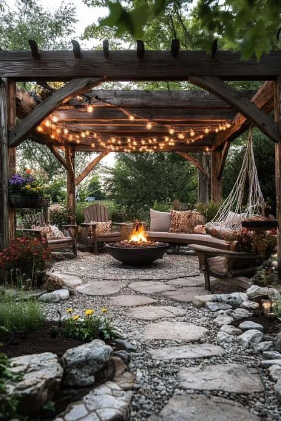 Rustic Backyard with Wooden Accents
