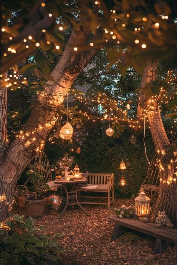 Secret Garden with Hidden Seating Areas