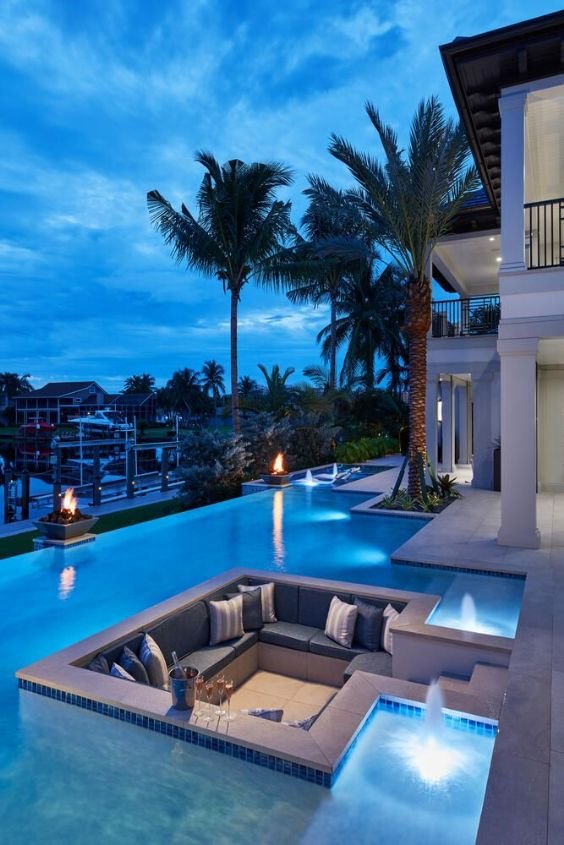 Sunken Pool with a Lounge Area