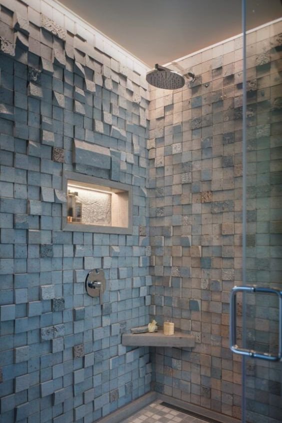 Textured 3D Shower Tile for Extra Style Points