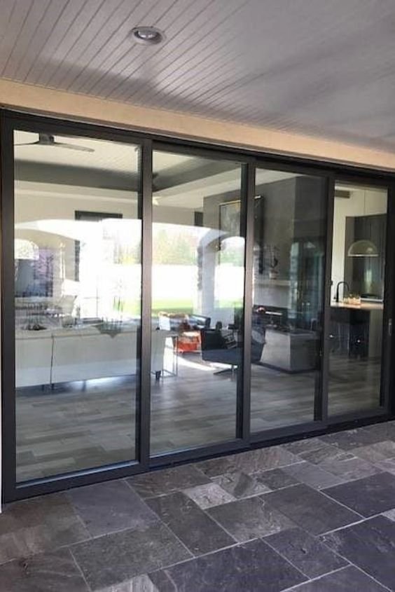 Transom Windows with Sliding Patio Doors