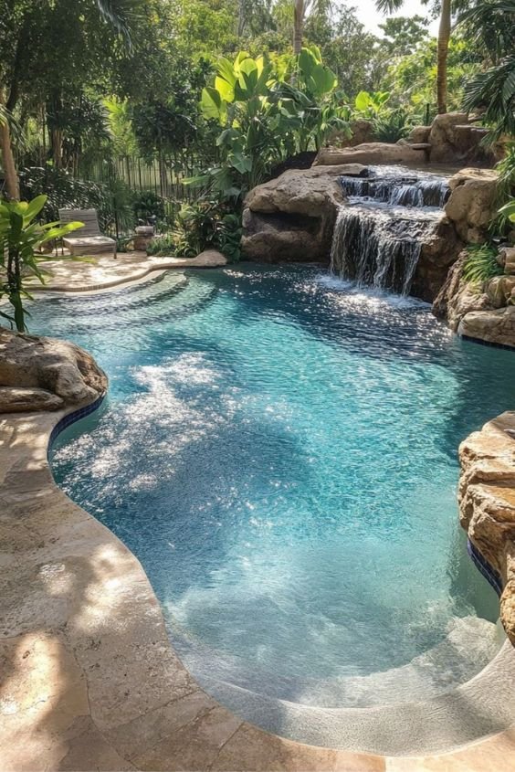 Tropical-Themed Pool