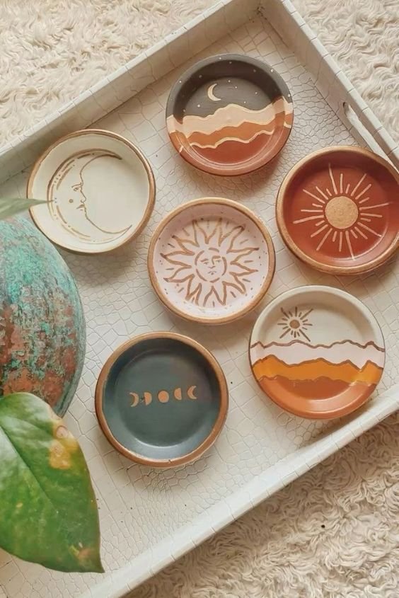 Clay Boho Trinket Dishes