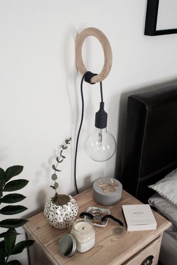 DIY Hanging Bedside Lamp