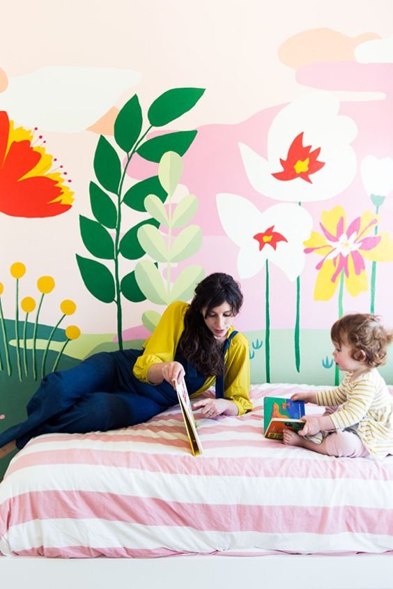 Hand-Painted Wall Mural