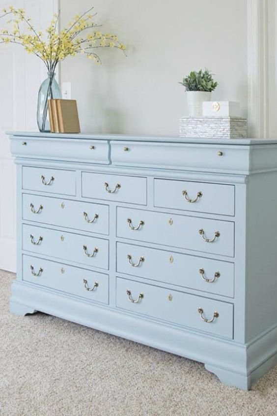 Icy Blue Dresser for a Fresh, Cool Look