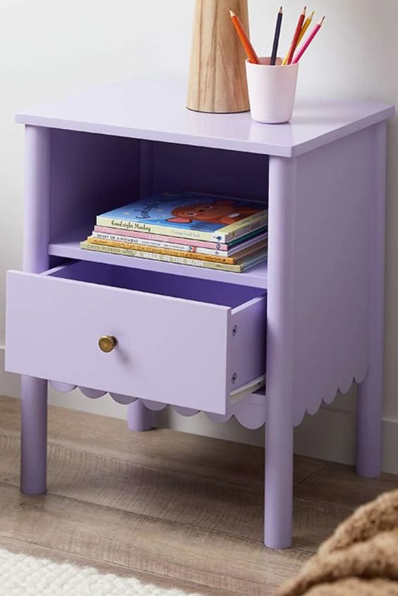 Lavender Bedside Table for a Serene Space