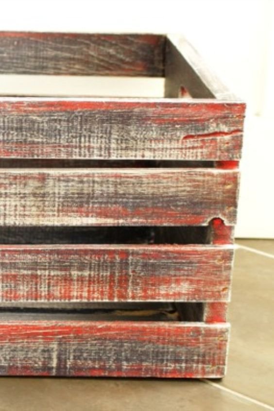 Rustic Crate Storage with Chalk Paint