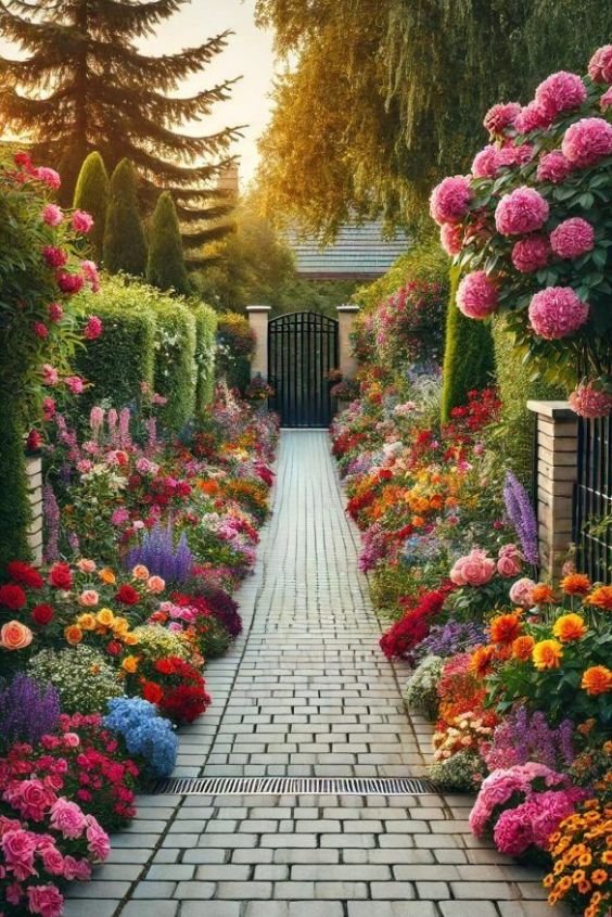 Welcome Guests With Flowers by the Driveway