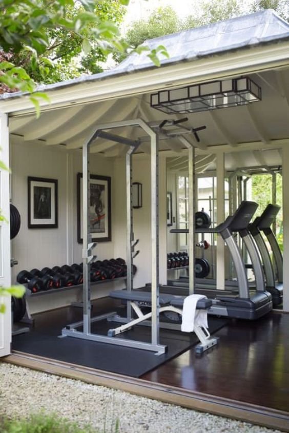 Covered Outdoor Gym with a Retractable Roof