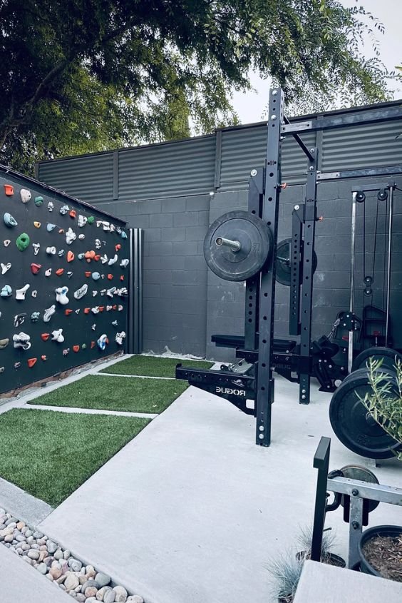 Minimalist Patio Gym with Smart Storage