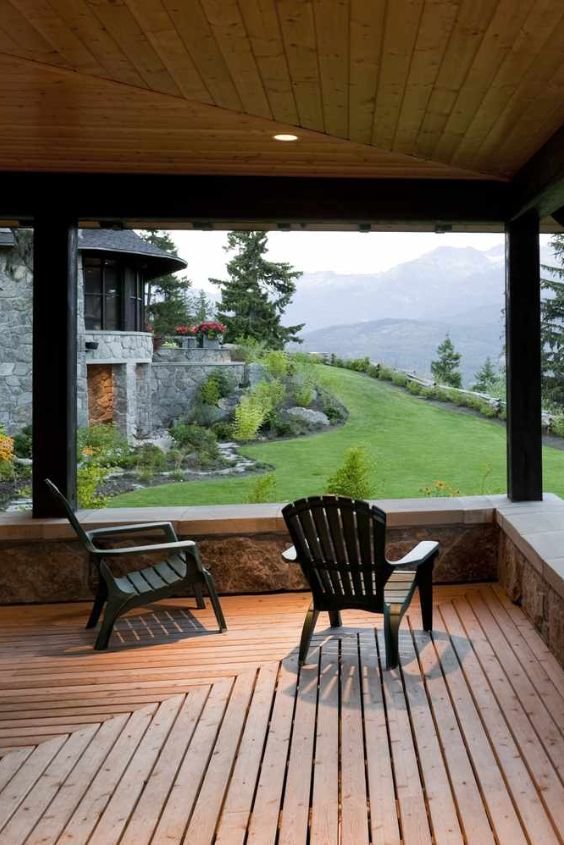 Dark-Stained Wood Ceiling for Drama