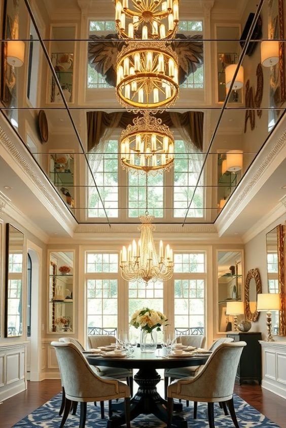 Mirrored Ceiling for a Luxe Feel