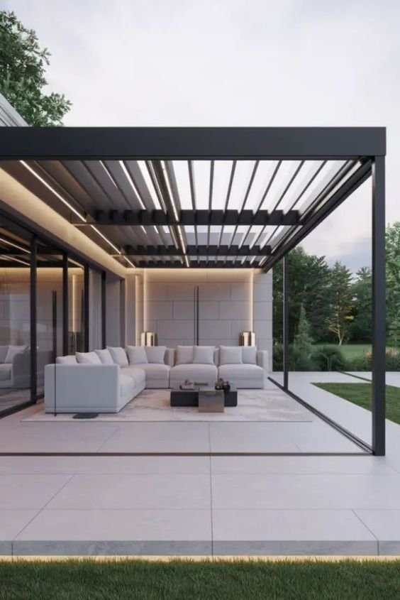 Modern Metal Pergola for a Contemporary Vibe