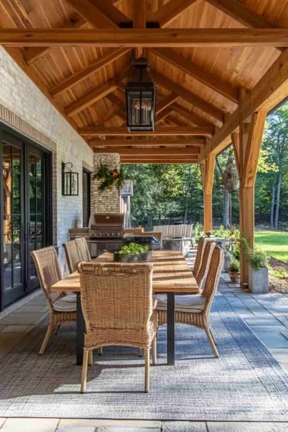 Rustic Wooden Beam Roof