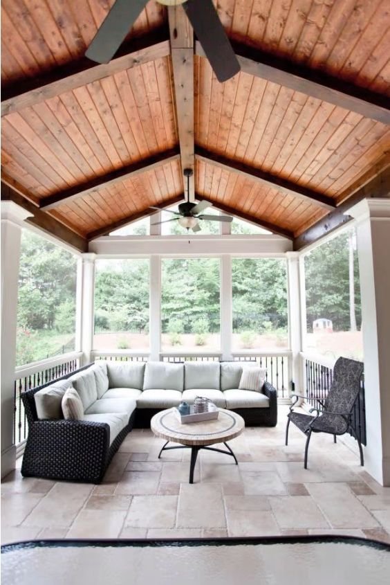 Tongue and Groove Wood Ceiling